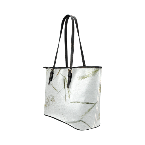 Dried Grass white Japanese paper Leather Tote Bag/Small (Model 1651) | ID: D456331