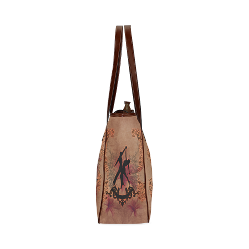 Wonderful dancing couple with floral elements Classic Tote Bag (Model 1644)