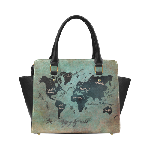 world map 10 Classic Shoulder Handbag (Model 1653)