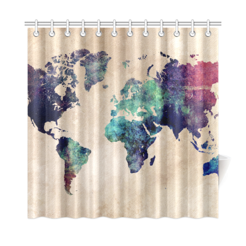 world map Shower Curtain 72"x72"