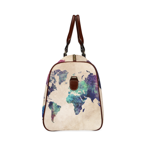 world map Waterproof Travel Bag/Large (Model 1639)