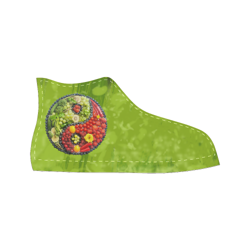 Yin Yang Vegan Fruits Vegetables Spirit Women's Classic High Top Canvas Shoes (Model 017)