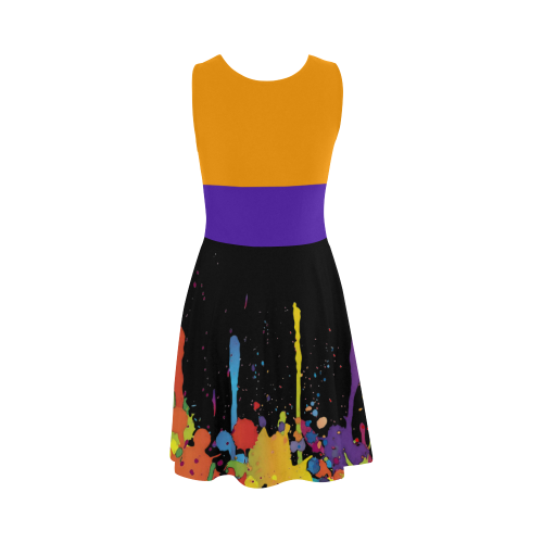 Crazy multicolored running SPLASHES + Orange Violet Atalanta Sundress (Model D04)