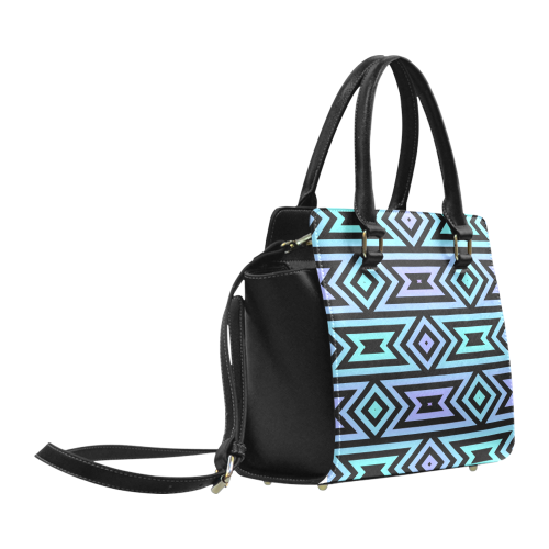 Aztec Pattern (Aqua/Lilac) Classic Shoulder Handbag (Model 1653)