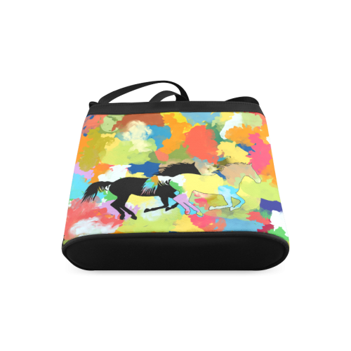 Horse Galloping out of Colorful Splash Crossbody Bags (Model 1613)