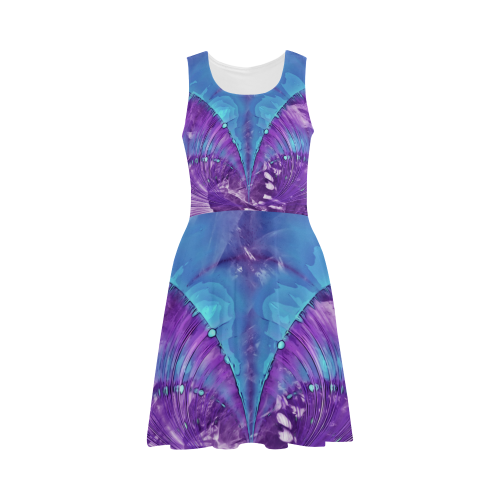 Abstract Fractal Painting - blue magenta pink Atalanta Sundress (Model D04)