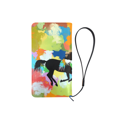 Horse Galloping out of Colorful Splash Men's Clutch Purse （Model 1638）