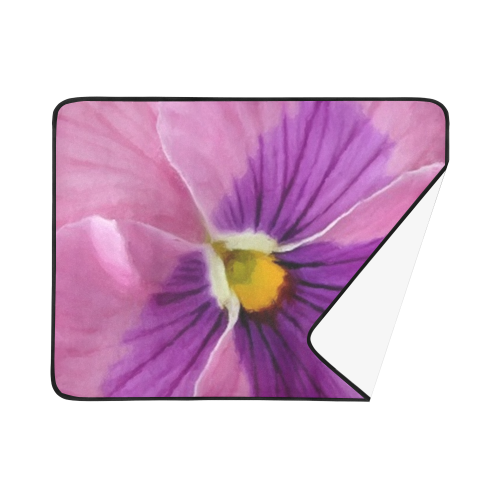 Pink and Purple Pansy Beach Mat 78"x 60"