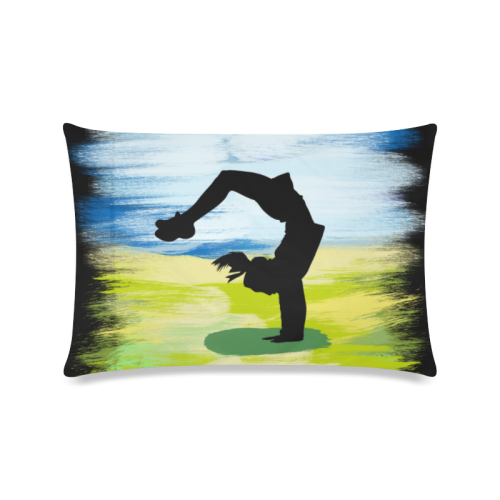 Girl Woman Handspring Painting Colorful Shape Custom Zippered Pillow Case 16"x24"(Twin Sides)