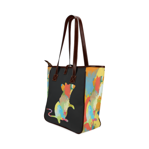 Mouse Shape Colorful Splash Design Classic Tote Bag (Model 1644)