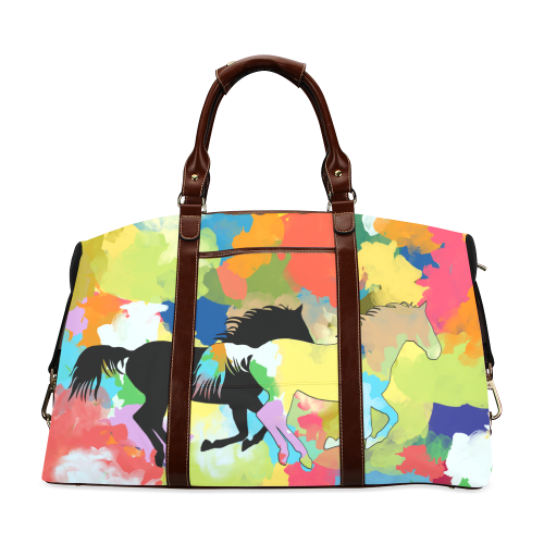 Horse Galloping out of Colorful Splash Classic Travel Bag (Model 1643)