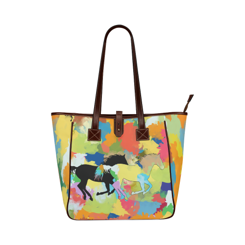 Horse Galloping out of Colorful Splash Classic Tote Bag (Model 1644)