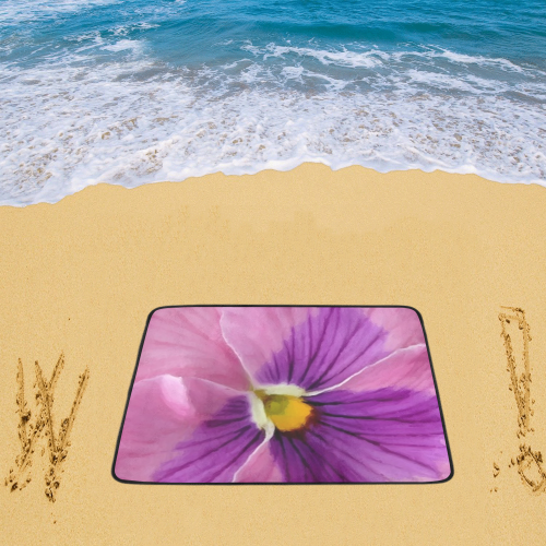 Pink and Purple Pansy Beach Mat 78"x 60"