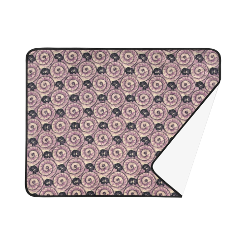 Shells and Flowers Mauve Beach Mat 78"x 60"