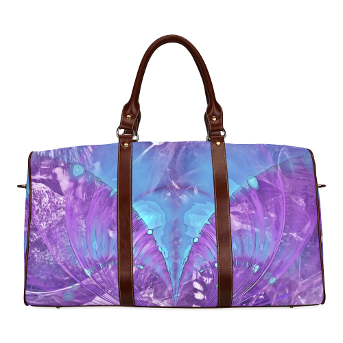 Abstract Fractal Painting - blue magenta pink Waterproof Travel Bag/Small (Model 1639)