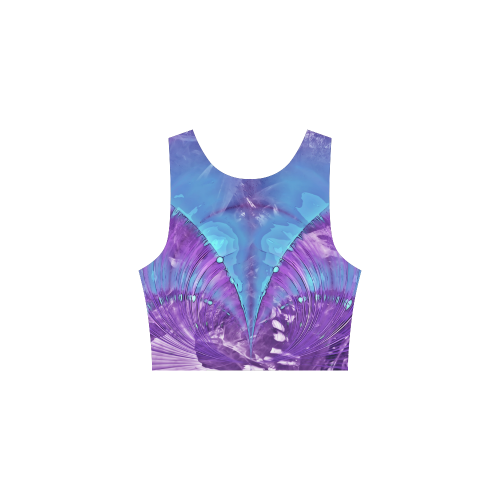 Abstract Fractal Painting - blue magenta pink Atalanta Sundress (Model D04)