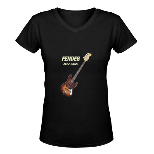 Fender Jazz Bass Women's Deep V-neck T-shirt (Model T19)