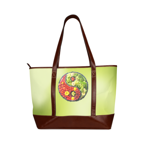 Yin Yang Vegan Fruits Vegetables Spirit Tote Handbag (Model 1642)