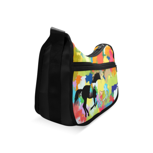 Horse Galloping out of Colorful Splash Crossbody Bags (Model 1616)
