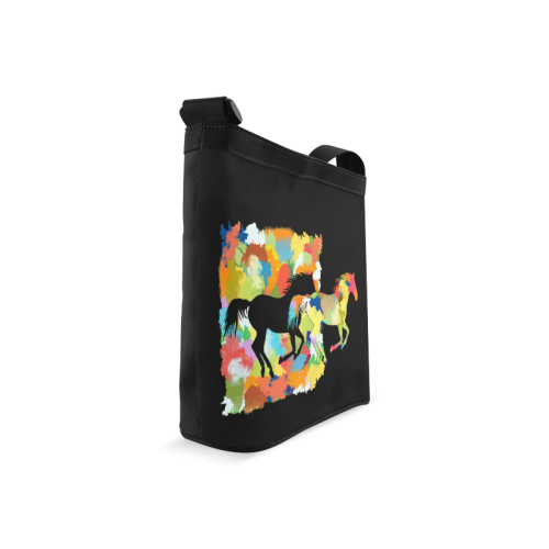 Horse  Shape Galloping out of Colorful Splash Crossbody Bags (Model 1613)