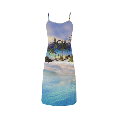 Wonderful view over the sea in the sunset Alcestis Slip Dress (Model D05)