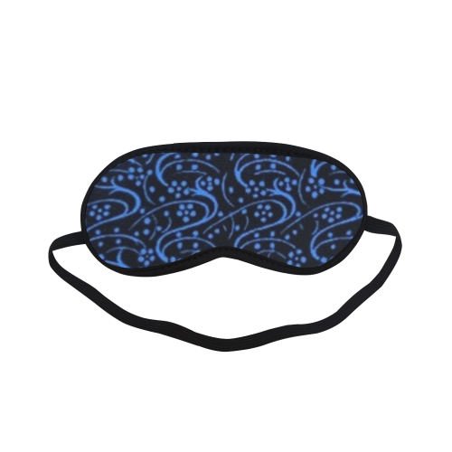 Vintage Swirl Floral Blue Black Sleeping Mask