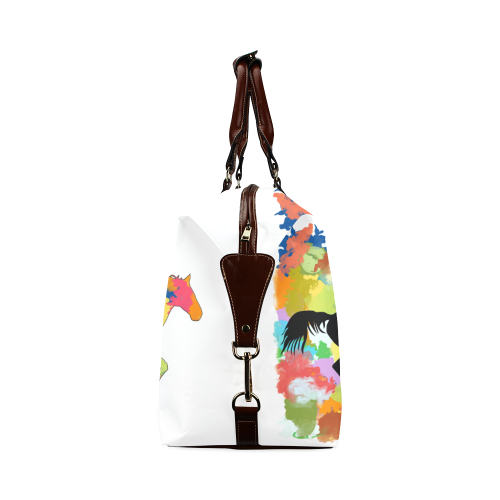 Horse  Shape Galloping out of Colorful Splash Classic Travel Bag (Model 1643)