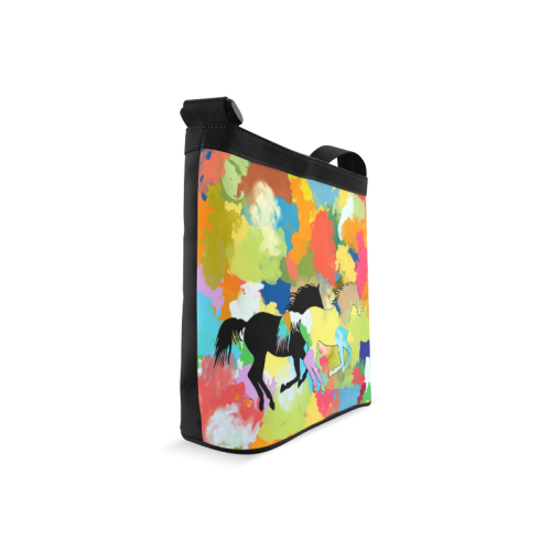 Horse Galloping out of Colorful Splash Crossbody Bags (Model 1613)