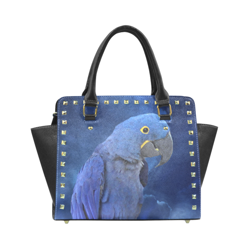 Hyacinth Macaw Rivet Shoulder Handbag (Model 1645)