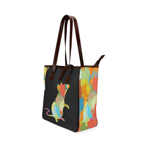 Mouse Shape Colorful Splash Design Classic Tote Bag (Model 1644)