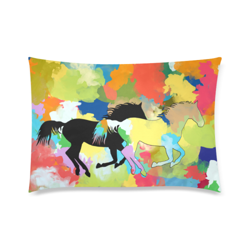Horse Galloping out of Colorful Splash Custom Zippered Pillow Case 20"x30"(Twin Sides)