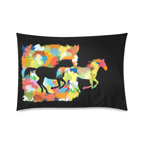 Horse  Shape Galloping out of Colorful Splash Custom Zippered Pillow Case 20"x30"(Twin Sides)