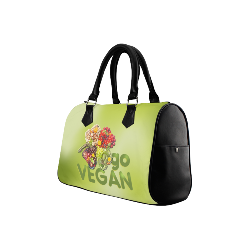 Go Vegan Clover Think Green Fruits Vegetables Boston Handbag (Model 1621)