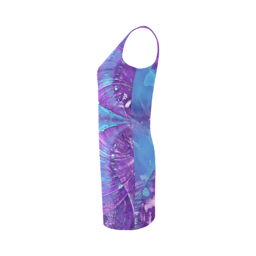 Abstract Fractal Painting - blue magenta pink Medea Vest Dress (Model D06)