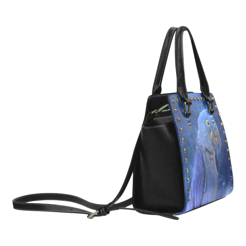 Hyacinth Macaw Rivet Shoulder Handbag (Model 1645)
