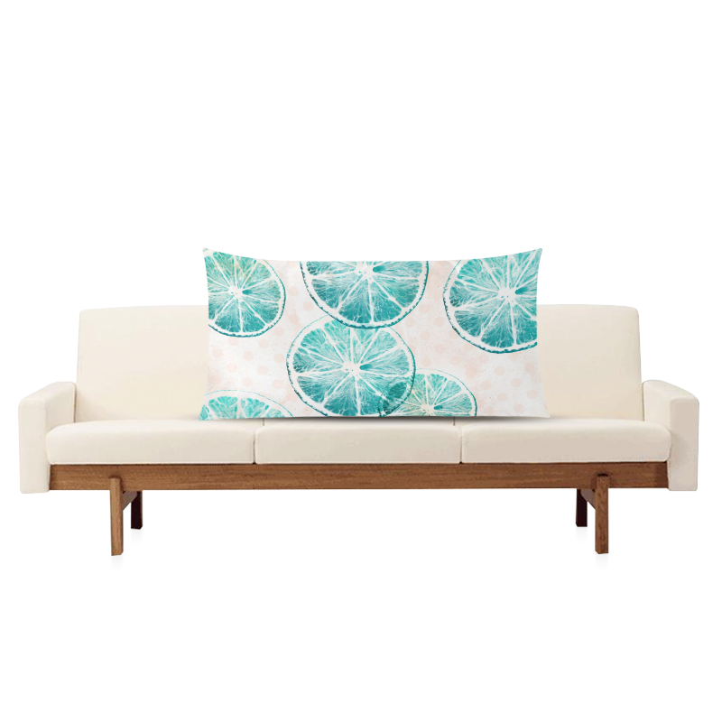 Turquoise Citrus Rectangle Pillow Case 20"x36"(Twin Sides) ID D469575