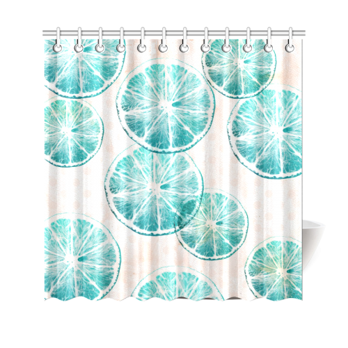 Turquoise Citrus Shower Curtain 69"x70"