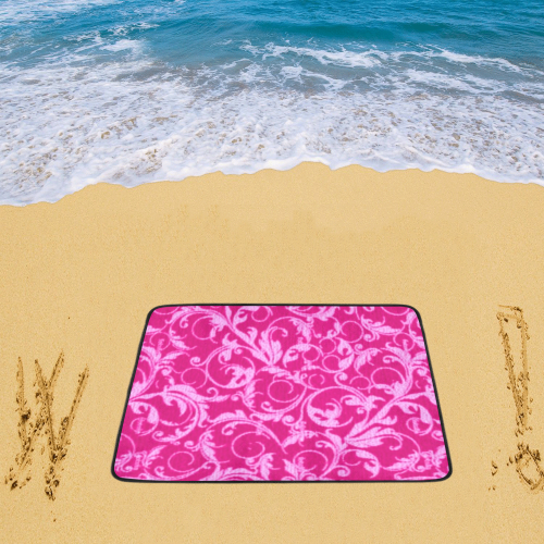 Vintage Swirls Hot Pink Beach Mat 78"x 60"