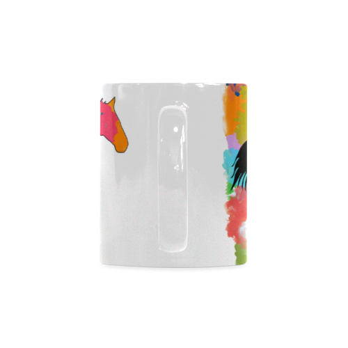 Horse  Shape Galloping out of Colorful Splash White Mug(11OZ)