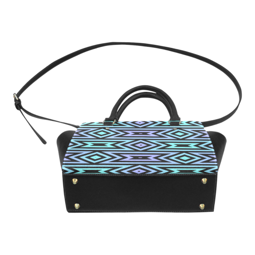 Aztec Pattern (Aqua/Lilac) Classic Shoulder Handbag (Model 1653)