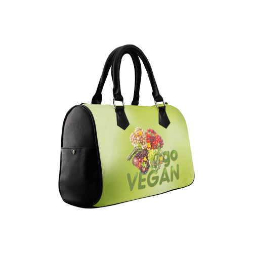 Go Vegan Clover Think Green Fruits Vegetables Boston Handbag (Model 1621)