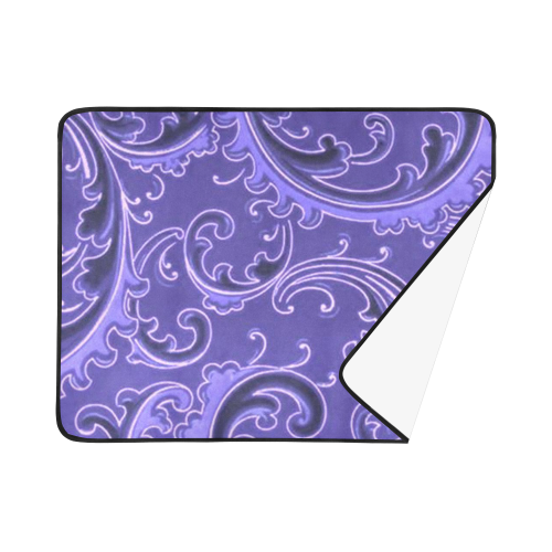 Vintage Swirls Curlicue Lavender Purple Beach Mat 78"x 60"