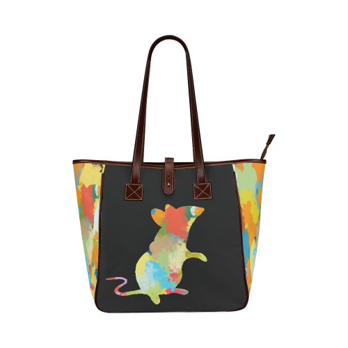 Mouse Shape Colorful Splash Design Classic Tote Bag (Model 1644)