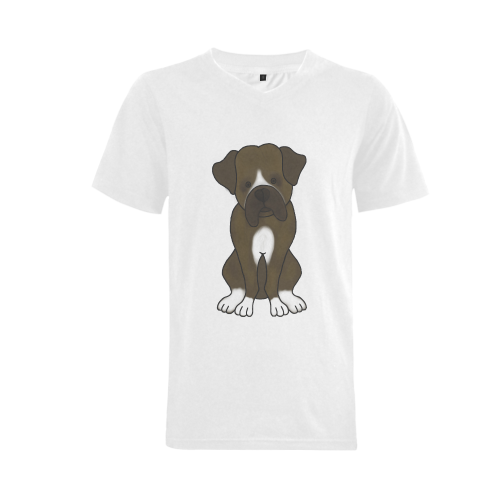 Boxed Puppy Dog Men's V-Neck T-shirt  Big Size(USA Size) (Model T10)