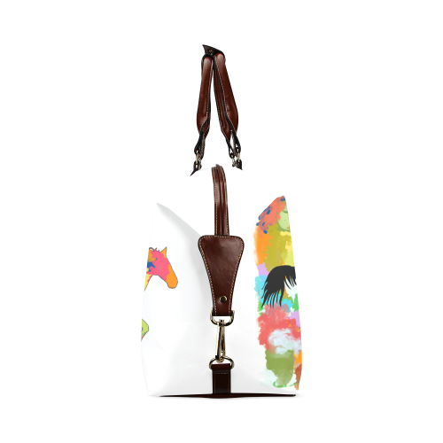 Horse  Shape Galloping out of Colorful Splash Classic Travel Bag (Model 1643)