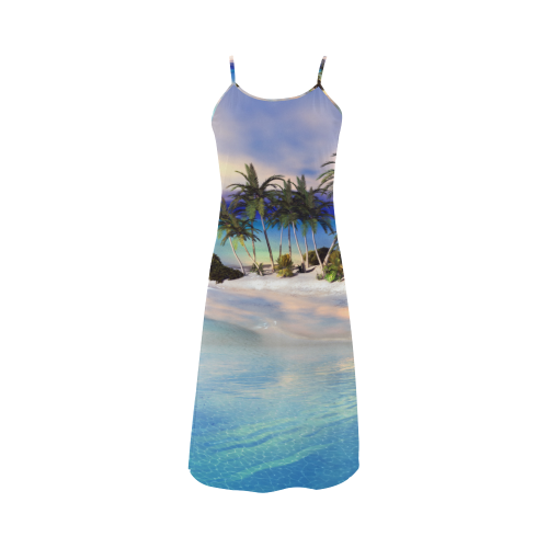 Wonderful view over the sea in the sunset Alcestis Slip Dress (Model D05)