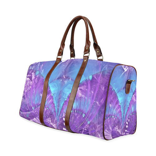 Abstract Fractal Painting - blue magenta pink Waterproof Travel Bag/Small (Model 1639)