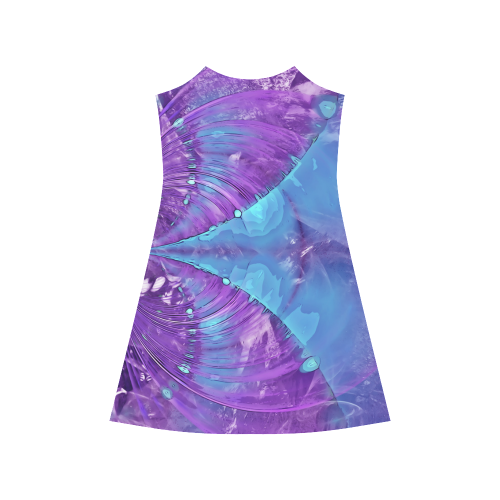 Abstract Fractal Painting - blue magenta pink Alcestis Slip Dress (Model D05)