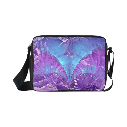 Abstract Fractal Painting - blue magenta pink Classic Cross-body Nylon Bags (Model 1632)