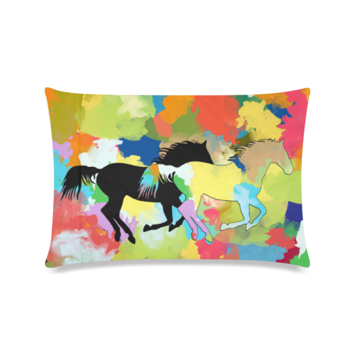 Horse Galloping out of Colorful Splash Custom Zippered Pillow Case 16"x24"(Twin Sides)